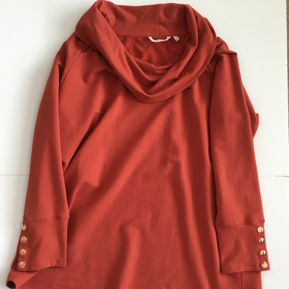 Soft Surroundings “Valerie” Cowl Neck Coral Size 1X - Picture 6 of 9